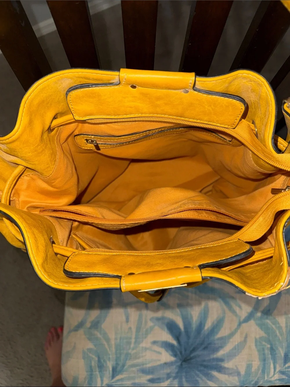 Michael Kors Mustard Yellow Drawstring Shoulder Tote
